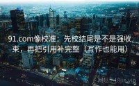 91.com像校准：先校结尾是不是强收束，再把引用补完整（写作也能用）