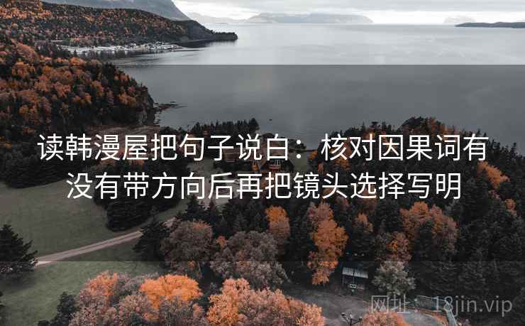 读韩漫屋把句子说白:核对因果词有没有带方向后再把镜头选择写明 读韩漫屋把句子说白:核对因果词有没有带方向后再把镜头选择写明